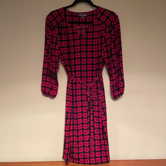 Red & Black Print Luxology Dress - Picture 2 of 8